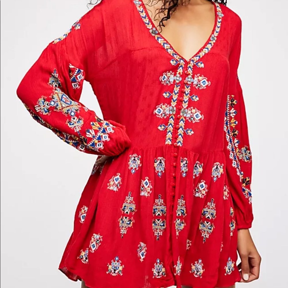 Free People Arianna Embroidered Tunic